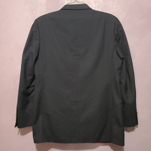 HUGO BOSS‎ VIRGIN WOOL ROSSELLINI SUIT JACKET BLAZER PINSTRIPE 3 BUTTON USA 42 S - Picture 2 of 8